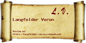 Langfelder Veron névjegykártya
